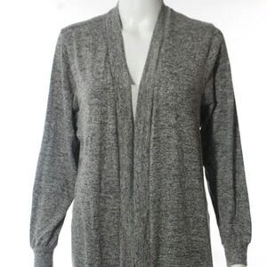 Riller & Fount Gray Stretch Open Front Cardigan 0